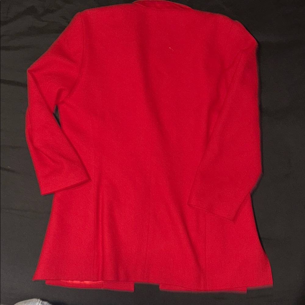 Vintage Christian Dior Women's Red Lined Mini Trench Coat - Picture 5 of 5